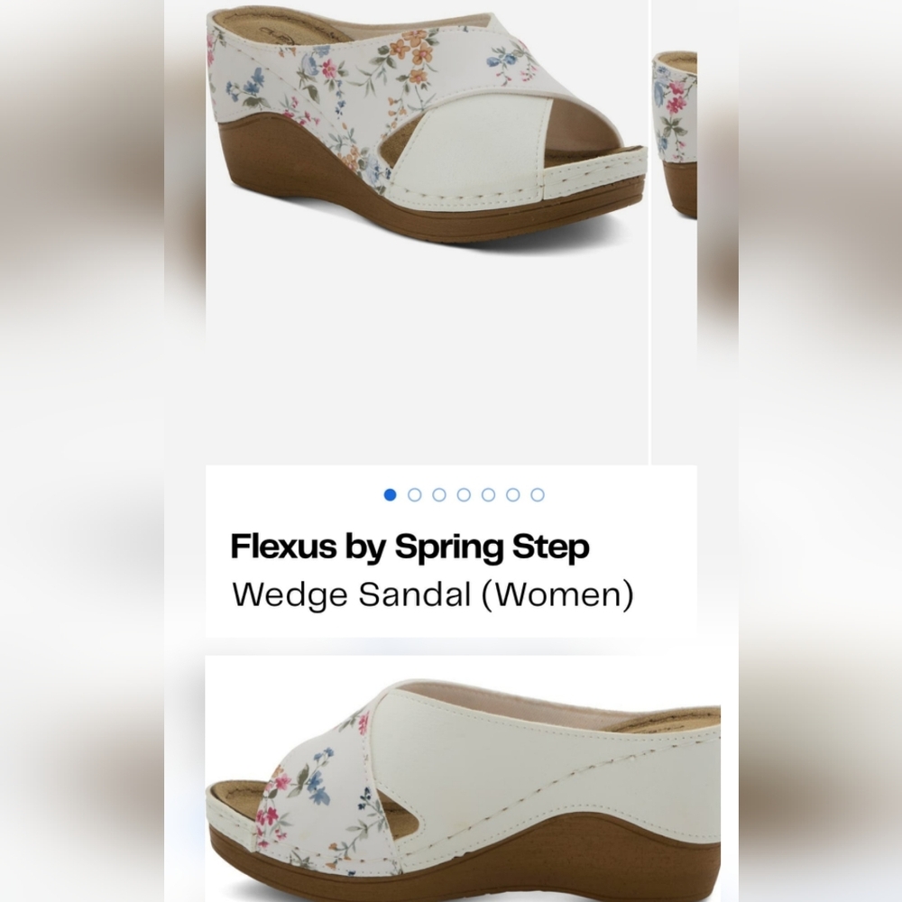 Floral White Wedge Sandals